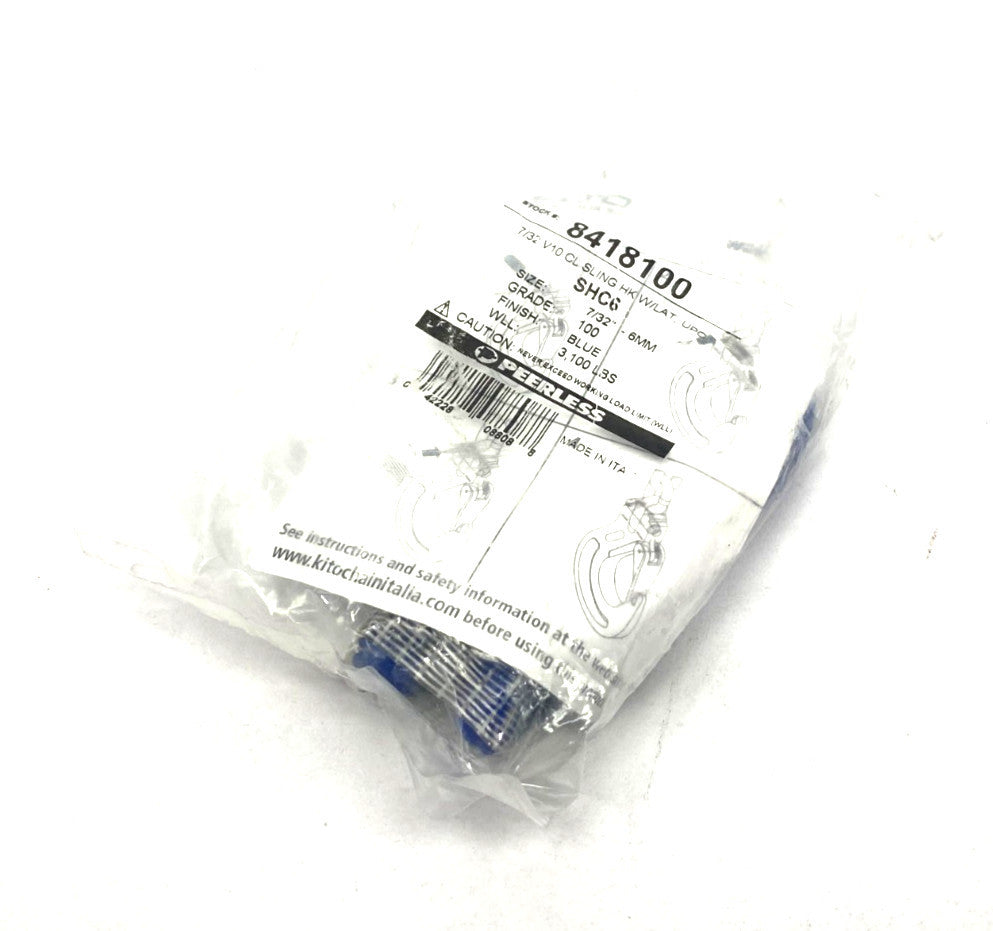 KITO Peerless 8418100 Clevis Sling Hook Latch 7/32 V10 CL SLING HK W/LAT, SHC6