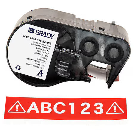 Brady M4c-1000-595-Rd-Wt Continuous Label Cartridge,Red/White