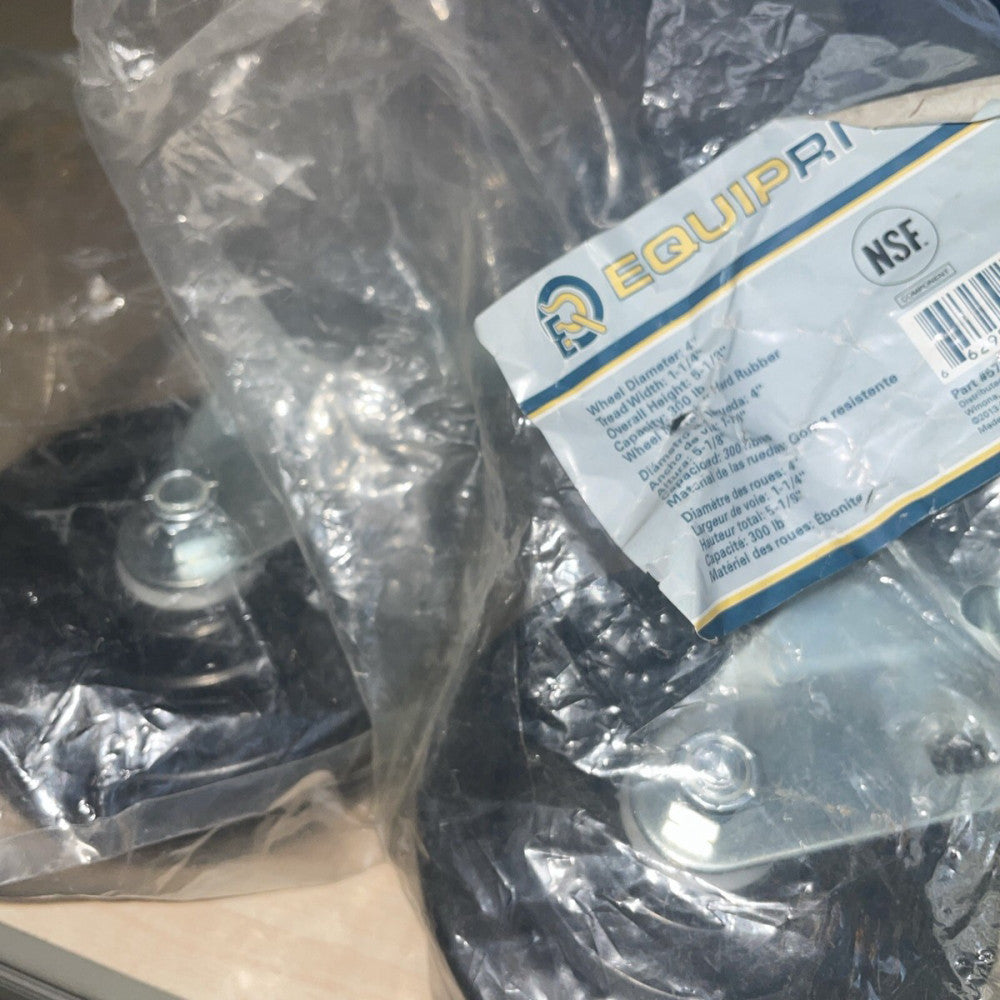 (2) NEW  EQUIPRITE 4" x 1-1/4"  Delrin Sleeve SWIVEL Bearing Black 570122 Wheel