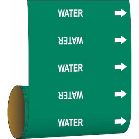 Brady 41482 Pipe Marker,Water,Green, 41482