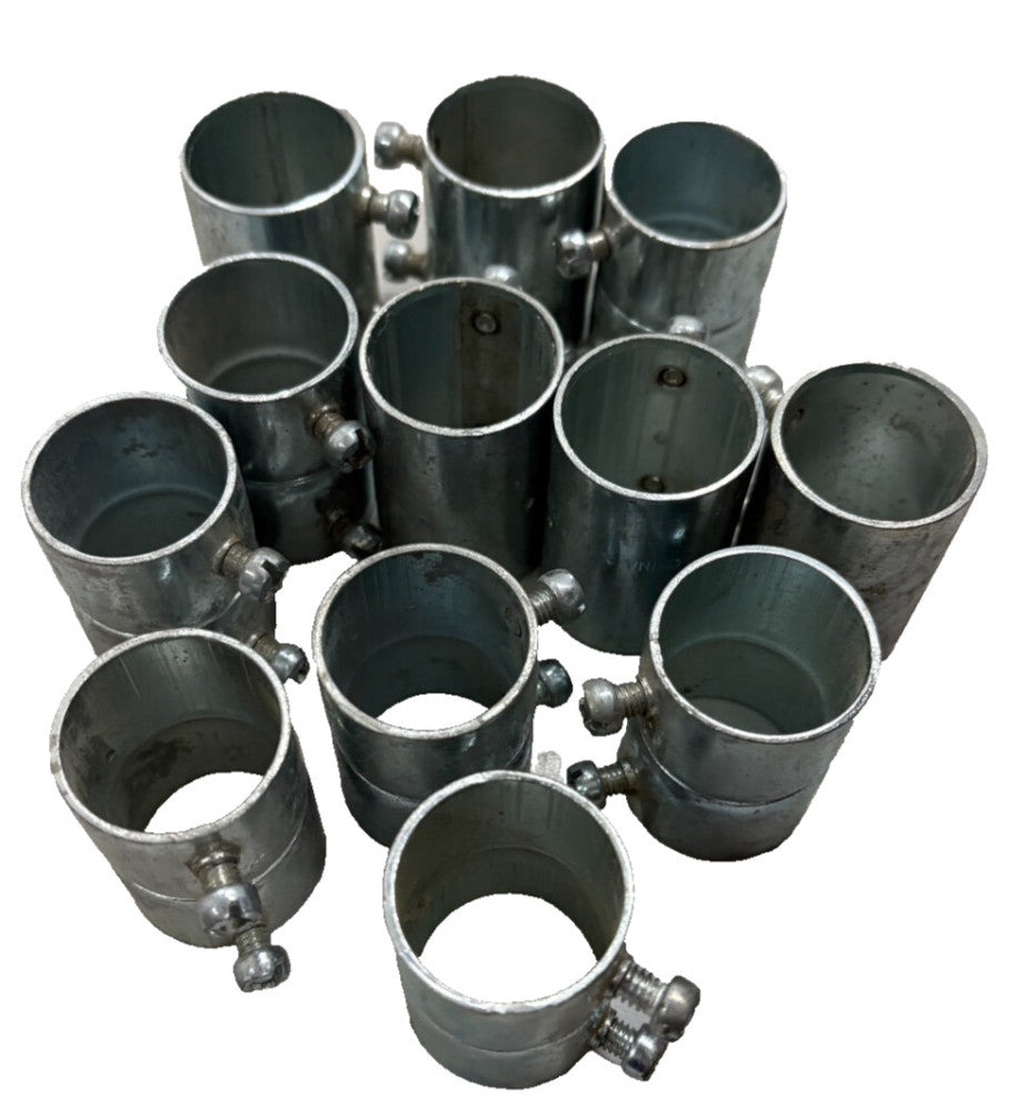 LOT OF 12, 1" EMT SET SCREW COUPLING, STEEL
