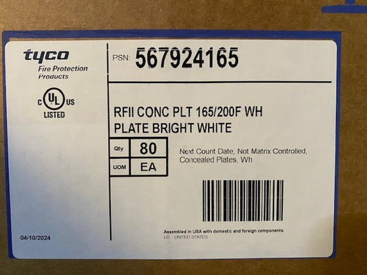 (Case of 80) Tyco 3-1/4 in. Painted Brass Cover Plate in Bright White 567924165