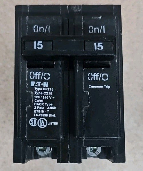 New Eaton Cutler Hammer BR215 15 Amp 2 Pole 120/240 Type C215 Circuit Breaker