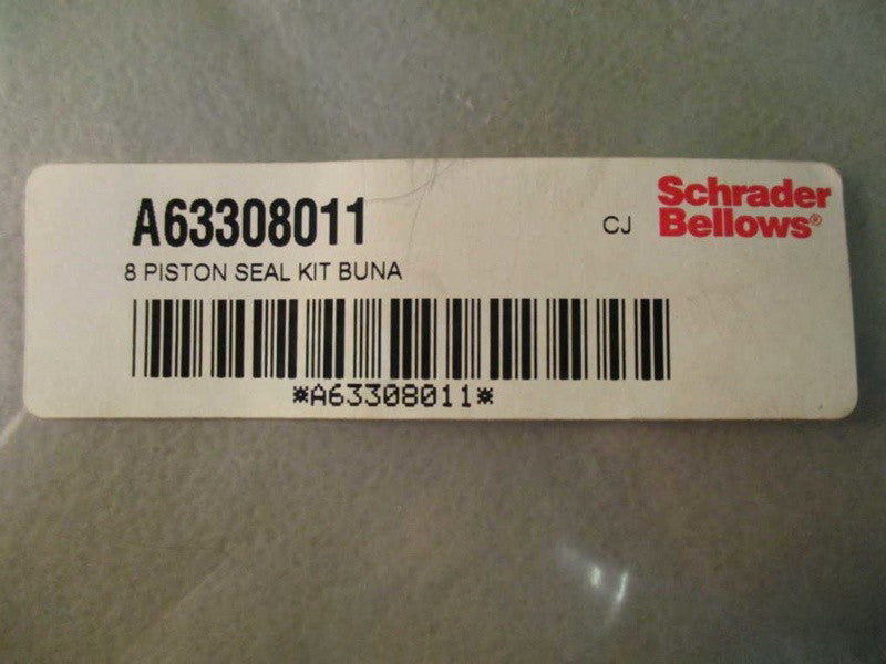 SCHRADER BELLOWS A63308011  8" BUNA PISTON SEAL KIT  NSNP IN BAG