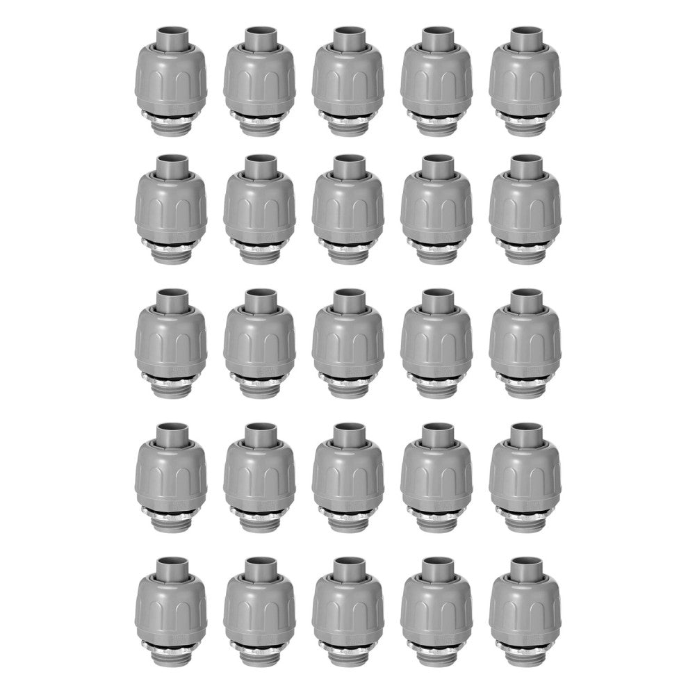 25pcs 1/2 Inch Rust-Resistant Non-metallic Liquid Tight Conduit Connector