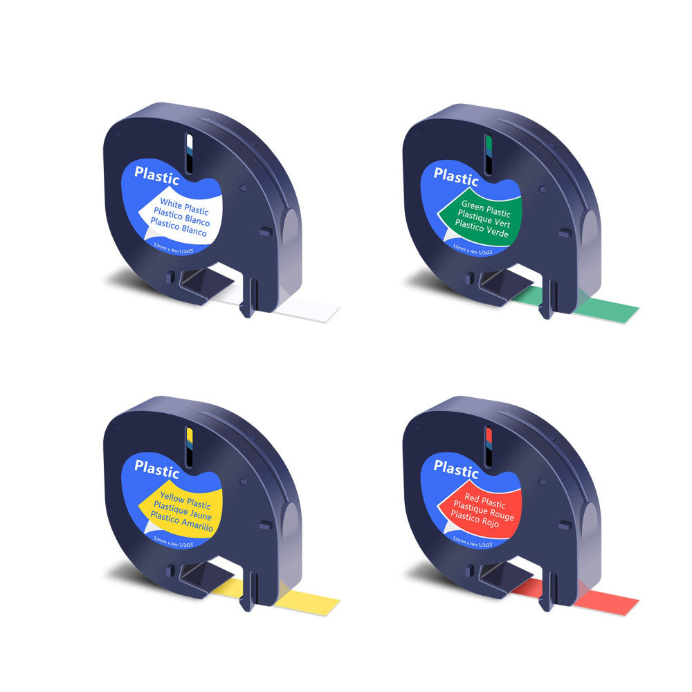 4PK Refills Plastic Label Tape for DYMO LetraTag 91331 91332 91333 91334 White