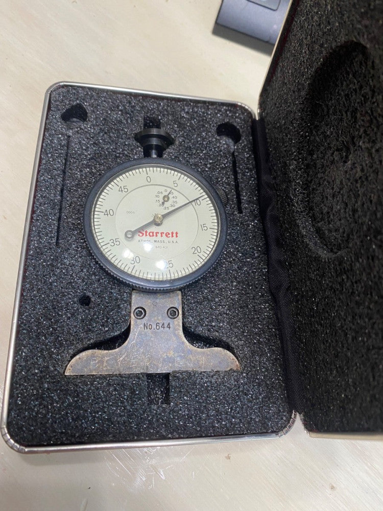 L. S. Starrett Dial Depth Gage No 644   Indicator in Original Box USA