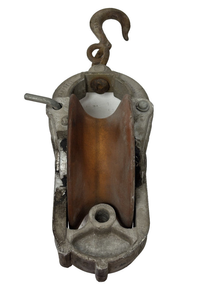 CAMPBELL SPECIALTY CO. HEAVY-DUTY SINGLE-SHEAVE PULLEY W/ 3" HOOK