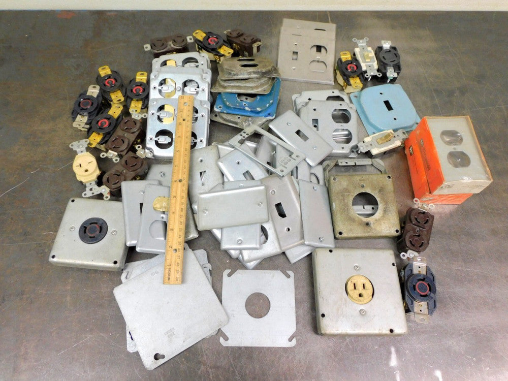 Electrical Switch Cover Plates Twist Lock Huge 15 lbs Lot New & Used