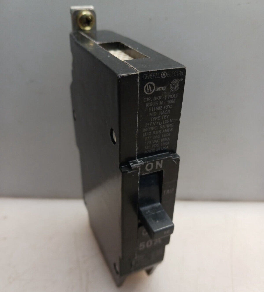 GE 50 AMP BOLT-ON CIRCUIT BREAKER 1 POLE 120/277 VAC TEY150