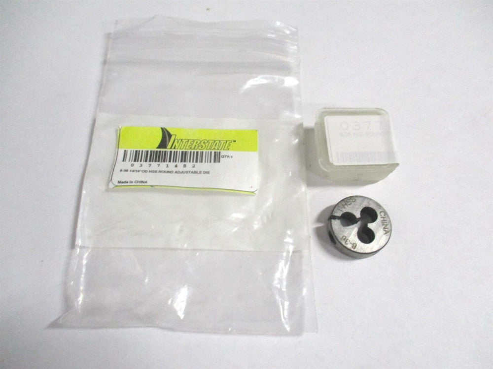 (314-1028) #8-36 UNF x 13/16" High Speed Steel RH Round Adjustable Die 