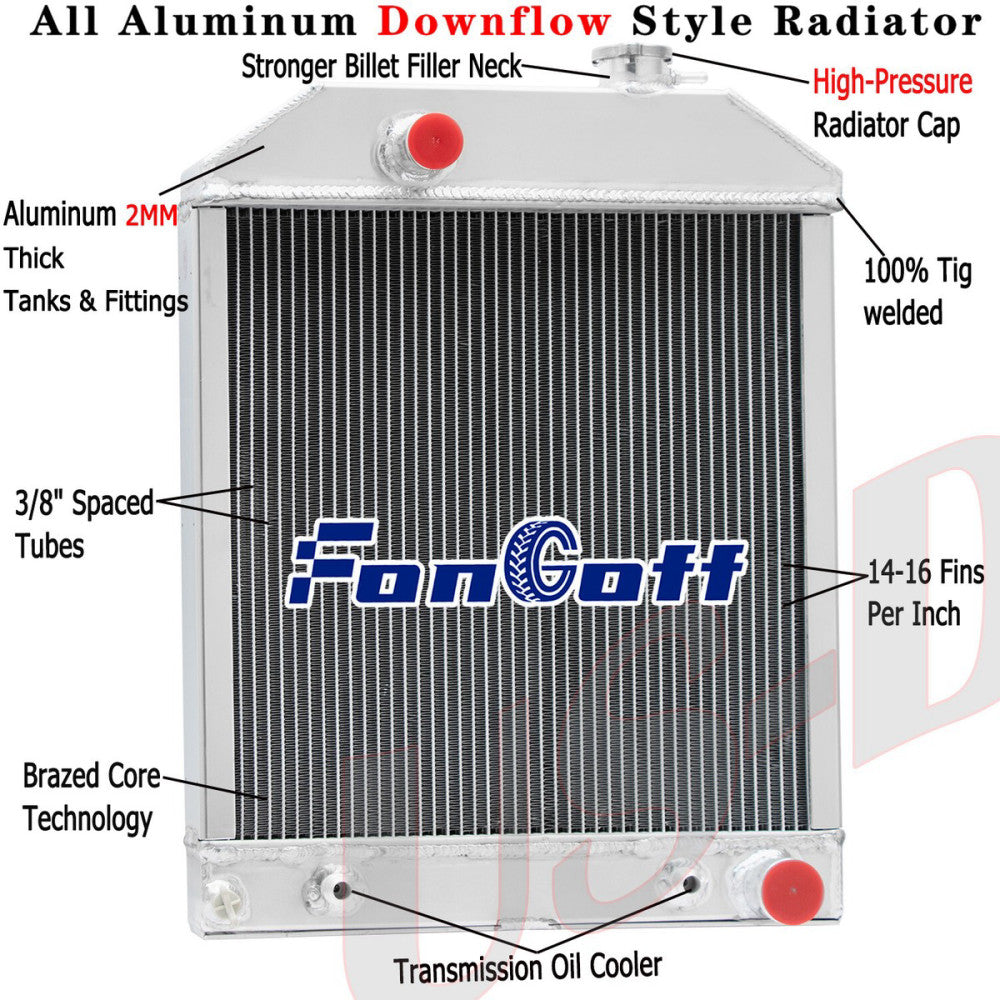 Aluminum Radiator for Ford 445C 535 545 55 4500 5000 5200 5600 6600 D8NN8005SB