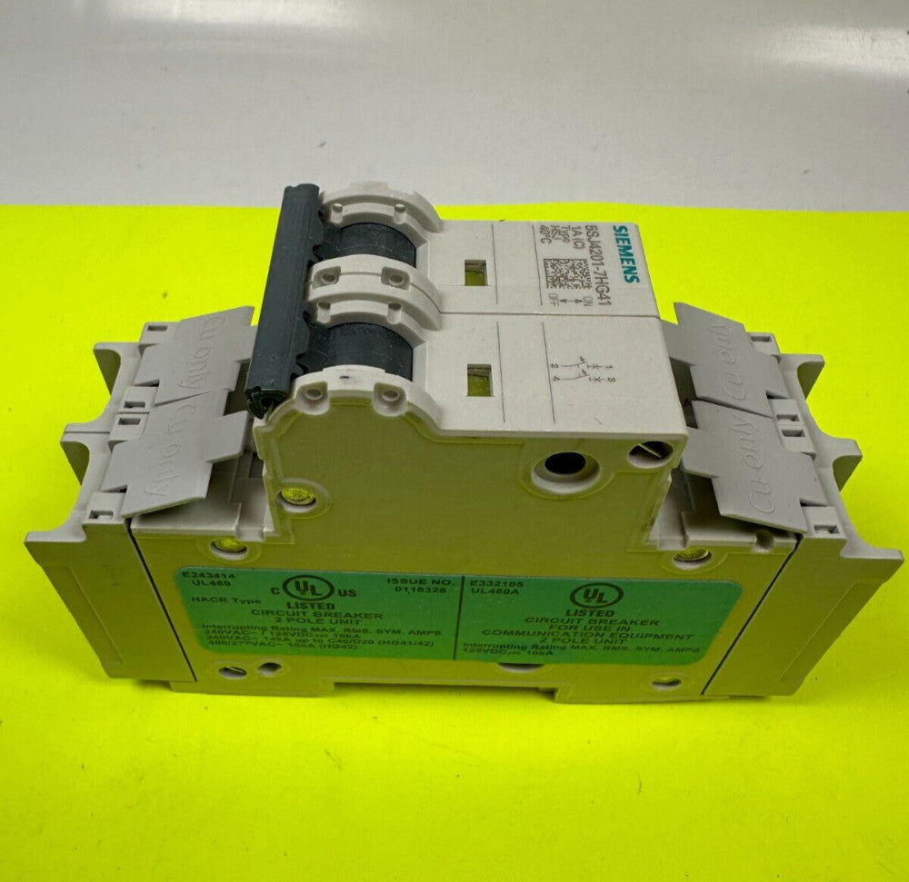 Siemens 5SJ4201-7HG41 Miniature Circuit Breaker 1A 2P 240V - NEW Fast Ship