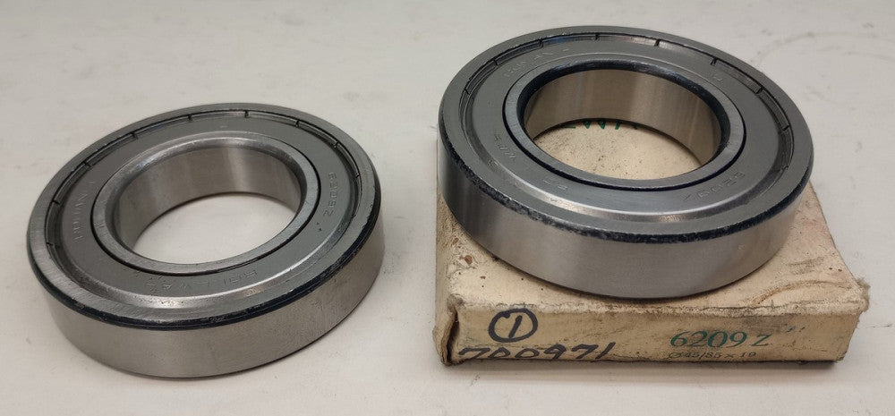 Rollway 6209Z Ball Bearing Deep Groove 45 X 85 X 19 Single Shielded (Pack  of 2)