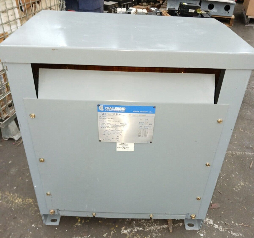 Challenger 30 KVA 3 Phase Transformer 480 Hv Delta 208Y/120 Lv Wye 302-415