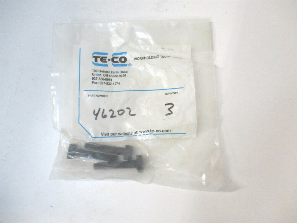 TE-CO (46202) 1/4" x 3/8" x 1-1/2" OAL Steel Black Oxide T-Bolt - Pack of 3