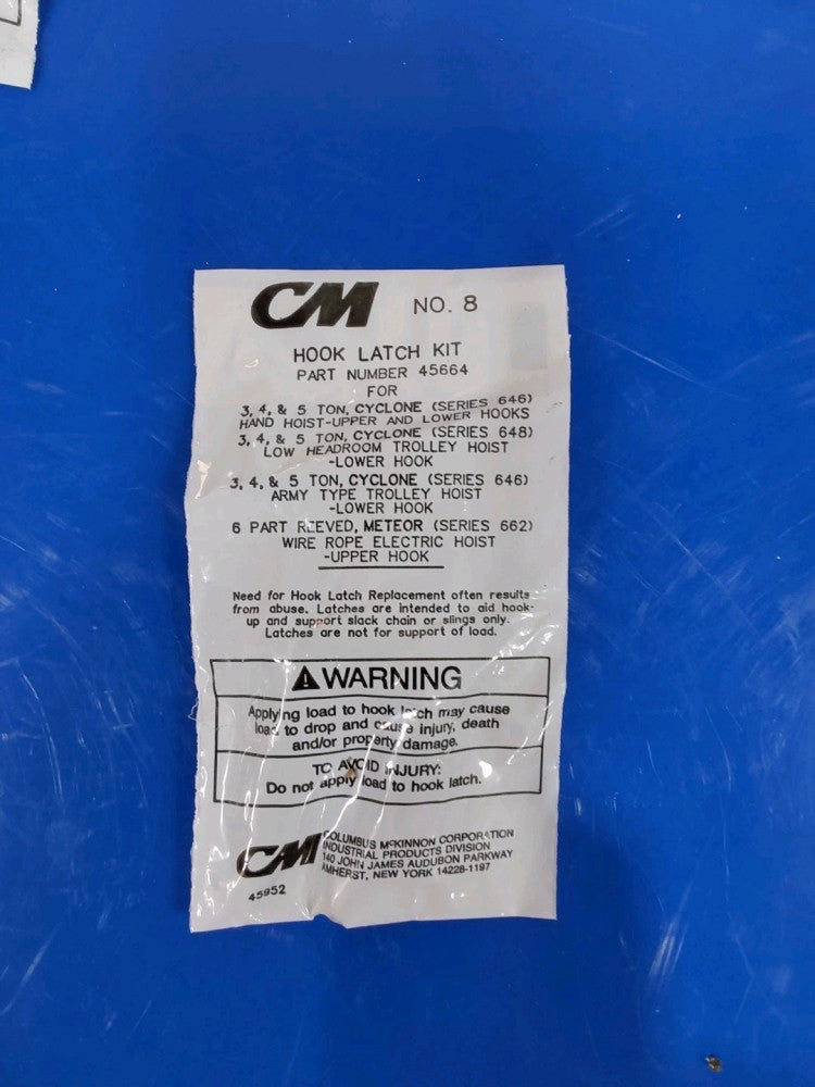 CM 45664 Columbus Mckinnon No 8 Hook Latch Kit 