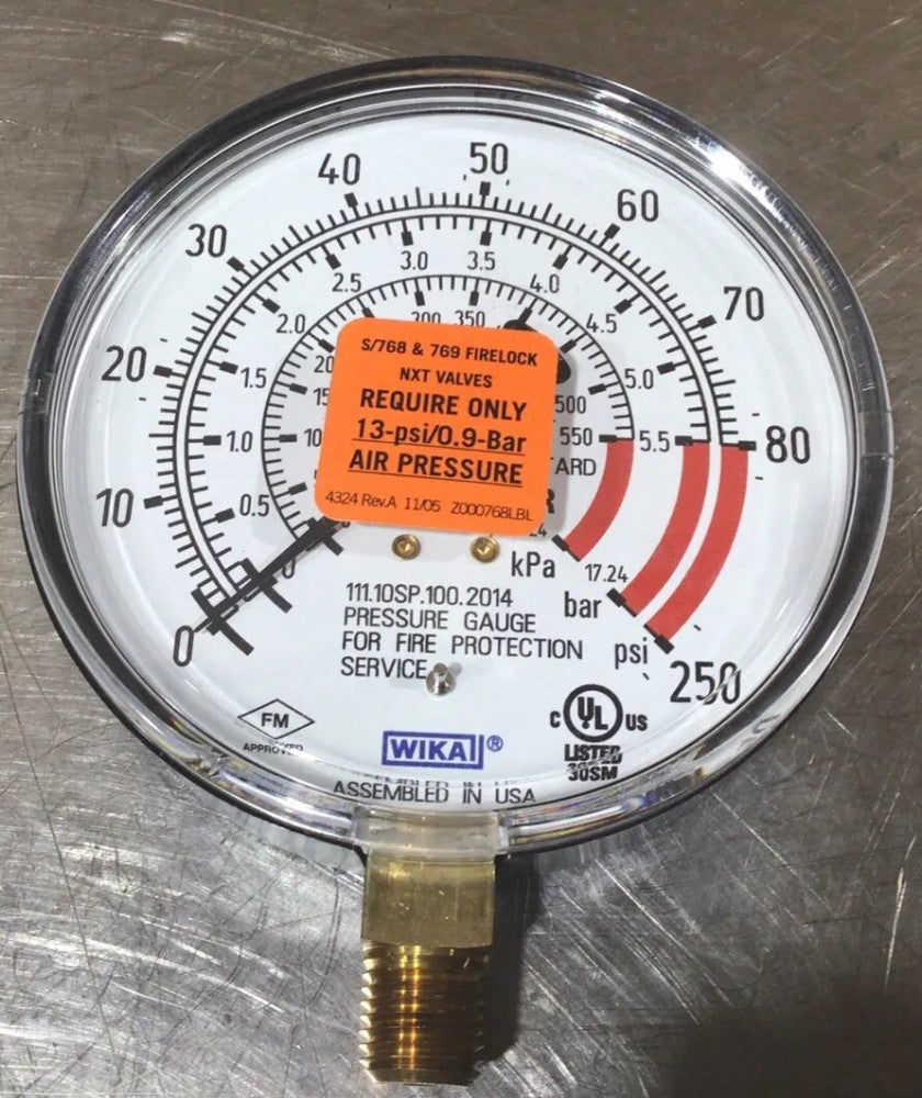 WIKA PRESSURE GAUGE 0-250 111.10SOSP 4” NOS SURPLUS