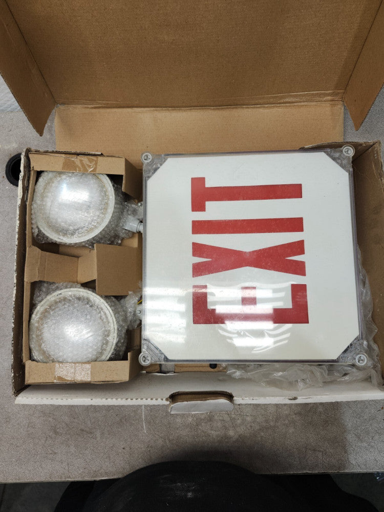 NEW IN BOX MULE EXIT SIGN MODEL N4X-EPX-1-R-2T-1H