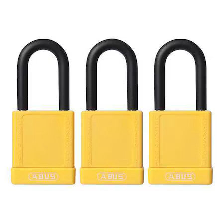 Abus 74/40 Kax3 Yellow Lockout Padlock, Ka, Yellow, 1-3/4"H, Pk3