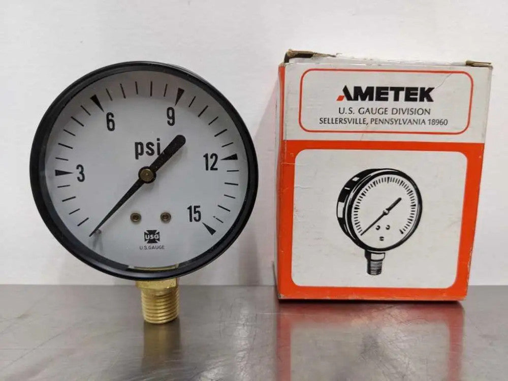 Ametek P500 Pressure Gauge 15 PSI 2 1/2" 47102 1/4" LM NPT
