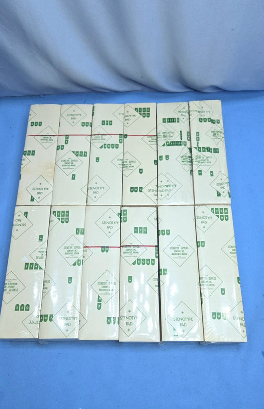 12 Vintage Stenograph Machine Stenotype Pad Paper - NOS - Steno Short Hand  Lot