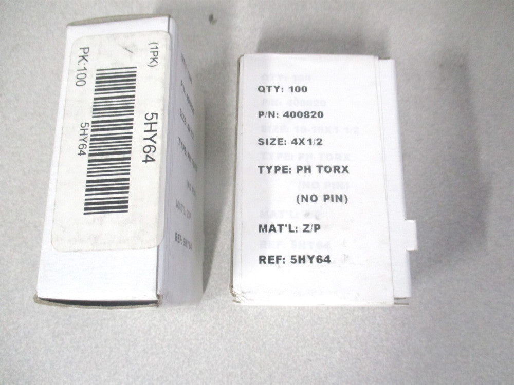 Tamper-Pruf Screw (400820) #4 Zinc Plated Tapping Sheet Metal Screw 100ct- Qty 2