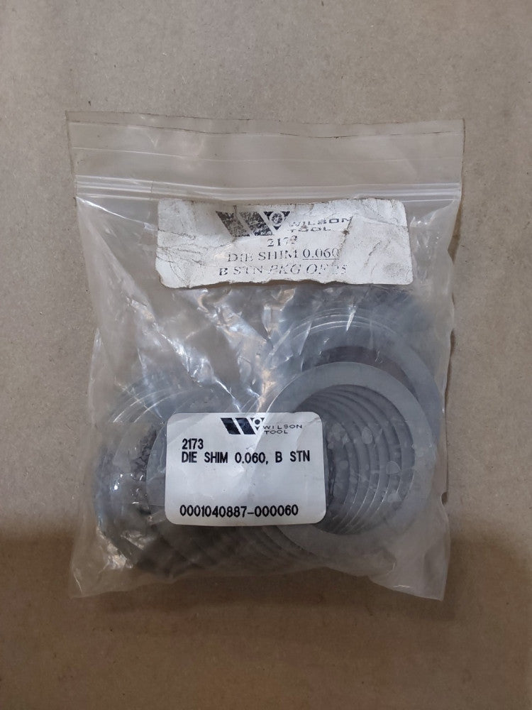 Wilson Tool 2173 Die Shim 0.060 B STN PACKAGE OF 25
