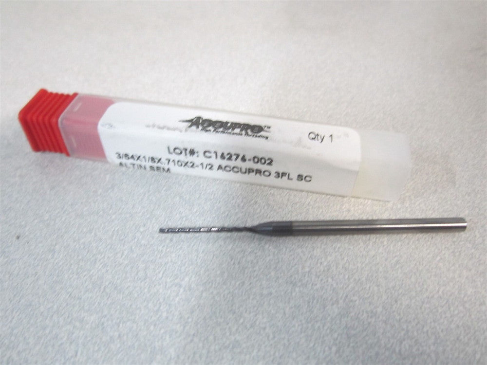 (AP62778295) 3/64" x 1/8" x 2-1/2" OAL 3 Flute Solid Carbide Square End Mill 