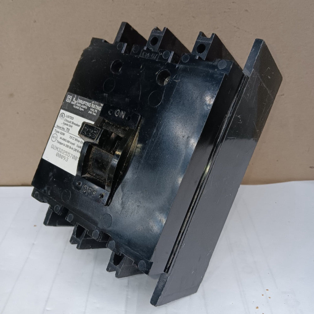 SQUARE D 225 AMP CIRCUIT BREAKER 3 POLE 240 VAC Q2M32255700