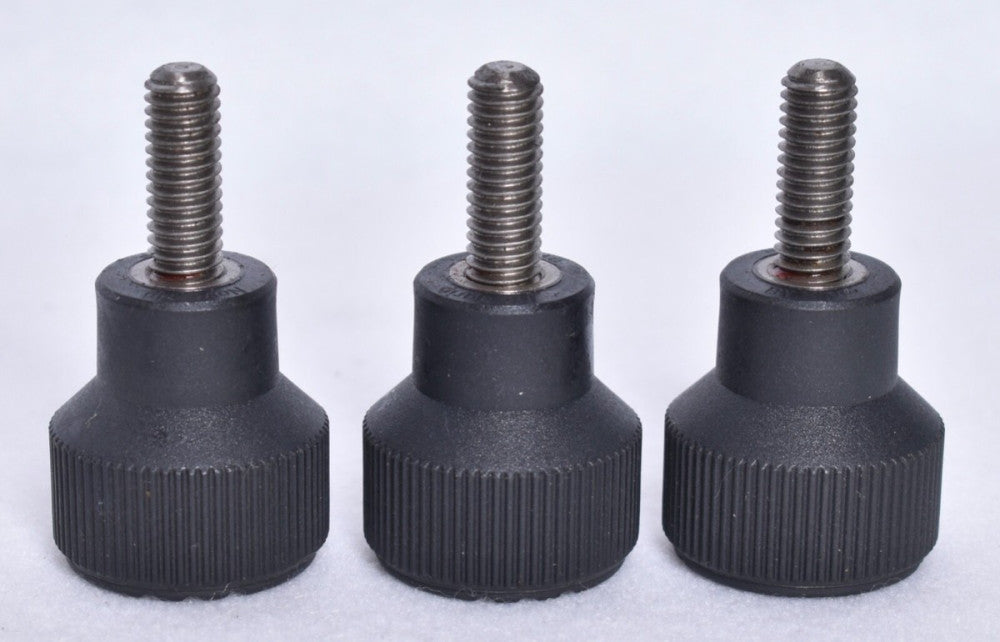 3 Count Kipp Novogrip Knurled Knobs Plastic Head 3/8" x 1" Shank 1-1/4" Head