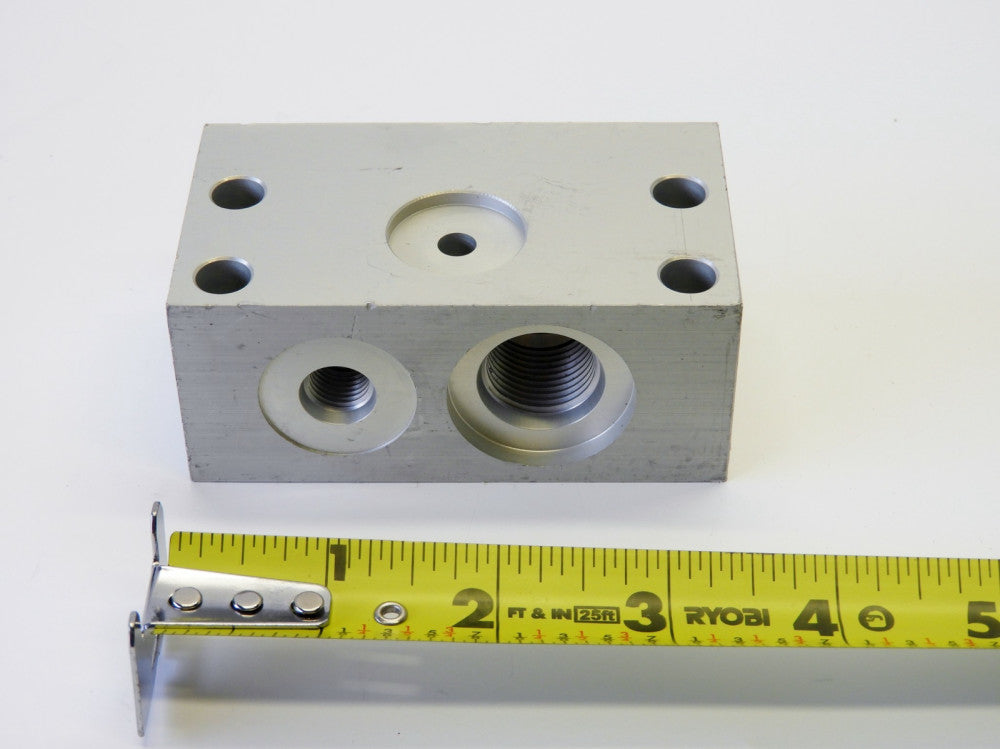 130480AC Hydraulic Valve Manifold Block, Aluminum 3-1/2 x 2 x 1-1/2 inches
