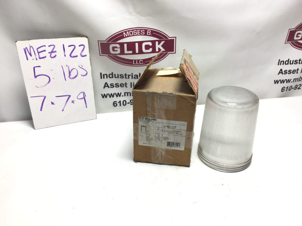 Hubbell Killark VMG-17 7-3/4" Heat Resistant Low Glare Glass Globe Cover -NIB