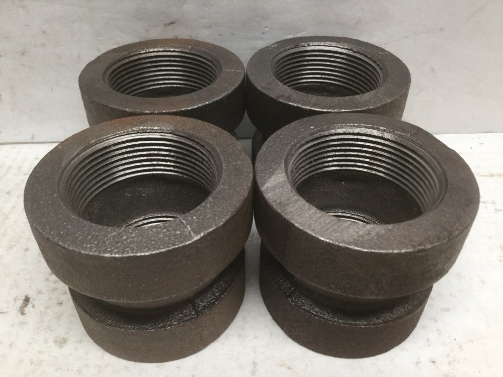Ward 1 1/4” FNPT X 1 1/2” FNPT Reducing Coupling Malleable Iron (Lot of 4)