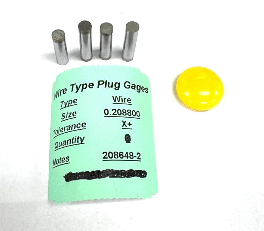WIRE TYPE PLUG GAGES 0.208800 X+ 208648-2 LOT OF 4