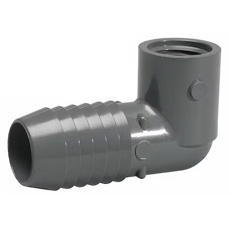 Zoro Select 1407167 Pvc Reducing Elbow, 90 Degrees, Insert X Fnpt, 1 1/4 In X
