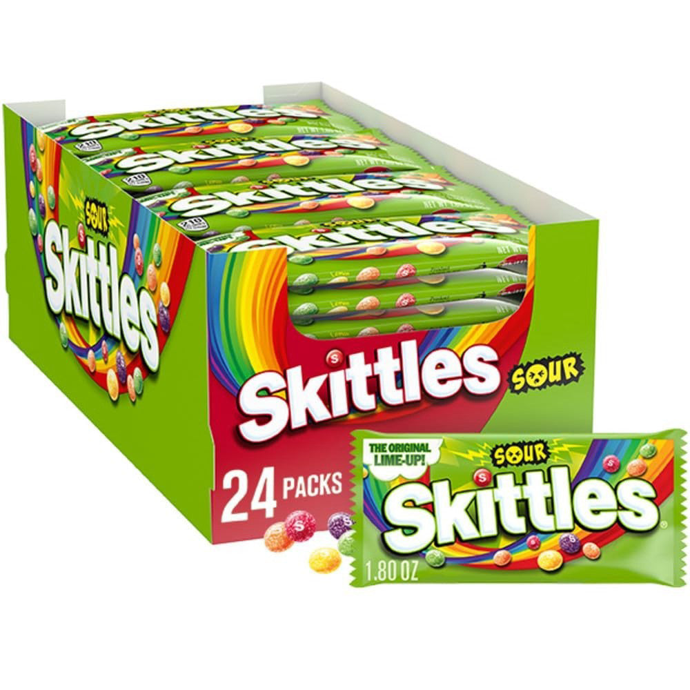 SKITTLES Sour Candy, 1.8 oz, 24 Pack  With New Box