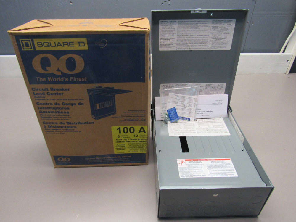 SQUARE D QO612L100RB LOAD CENTER 100A LUG 1Ph 6 SPACES 12 CIRCUITS! MAKE OFFER!