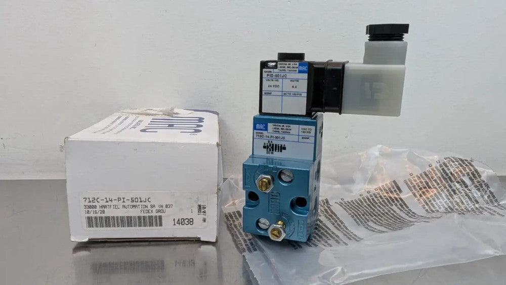 MAC 712C-14-PI-501JC Solenoid Valve PID-501JC 24VDC Coil 150 PSI Max 6W