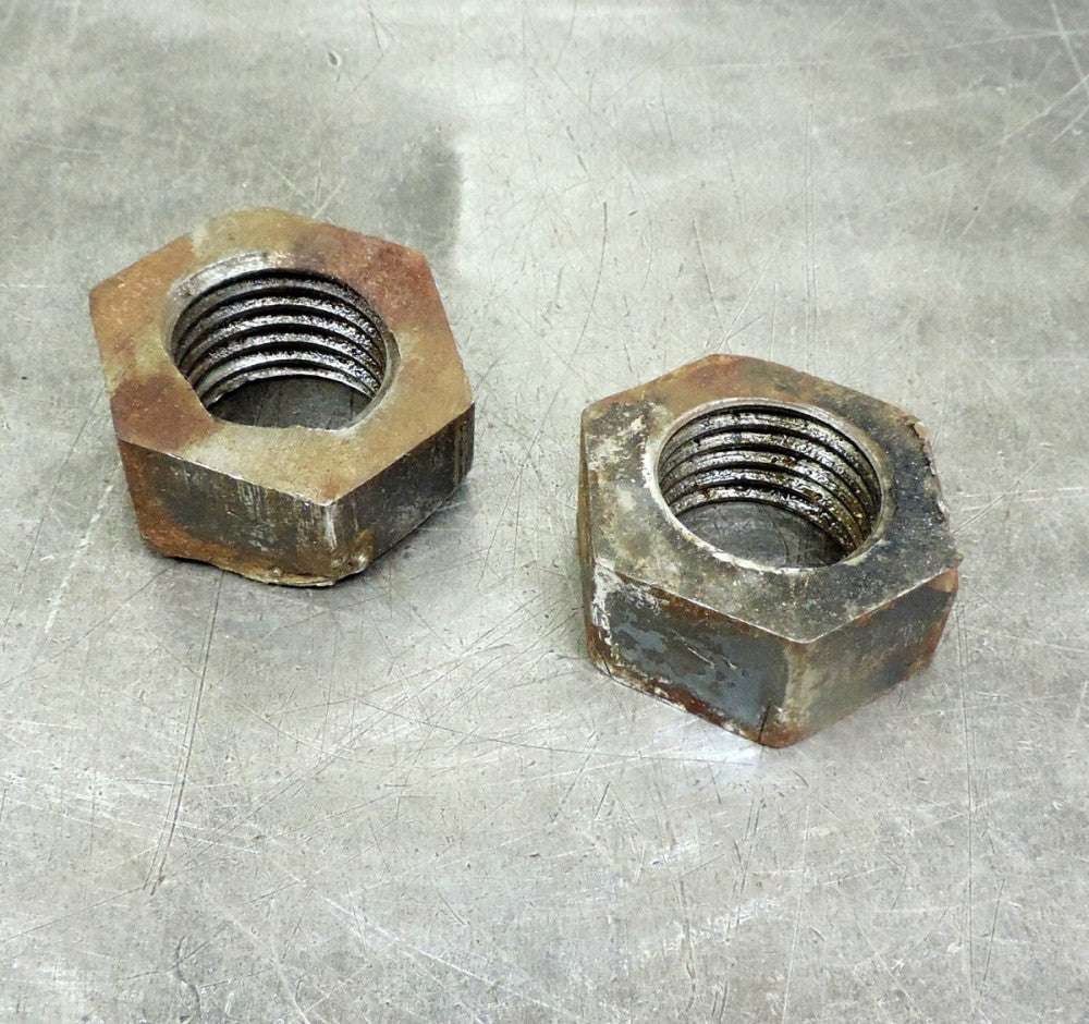 Industrial Paperweight Large Nut Paper Weight 1-3/4" SAE Course Thread Lot of 2