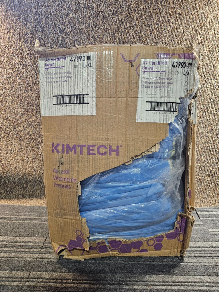 (QTY 100) Kimtech A7 Cleanroom, Non-Sterile Liquid Barrier Gown 47993 Size L/XL