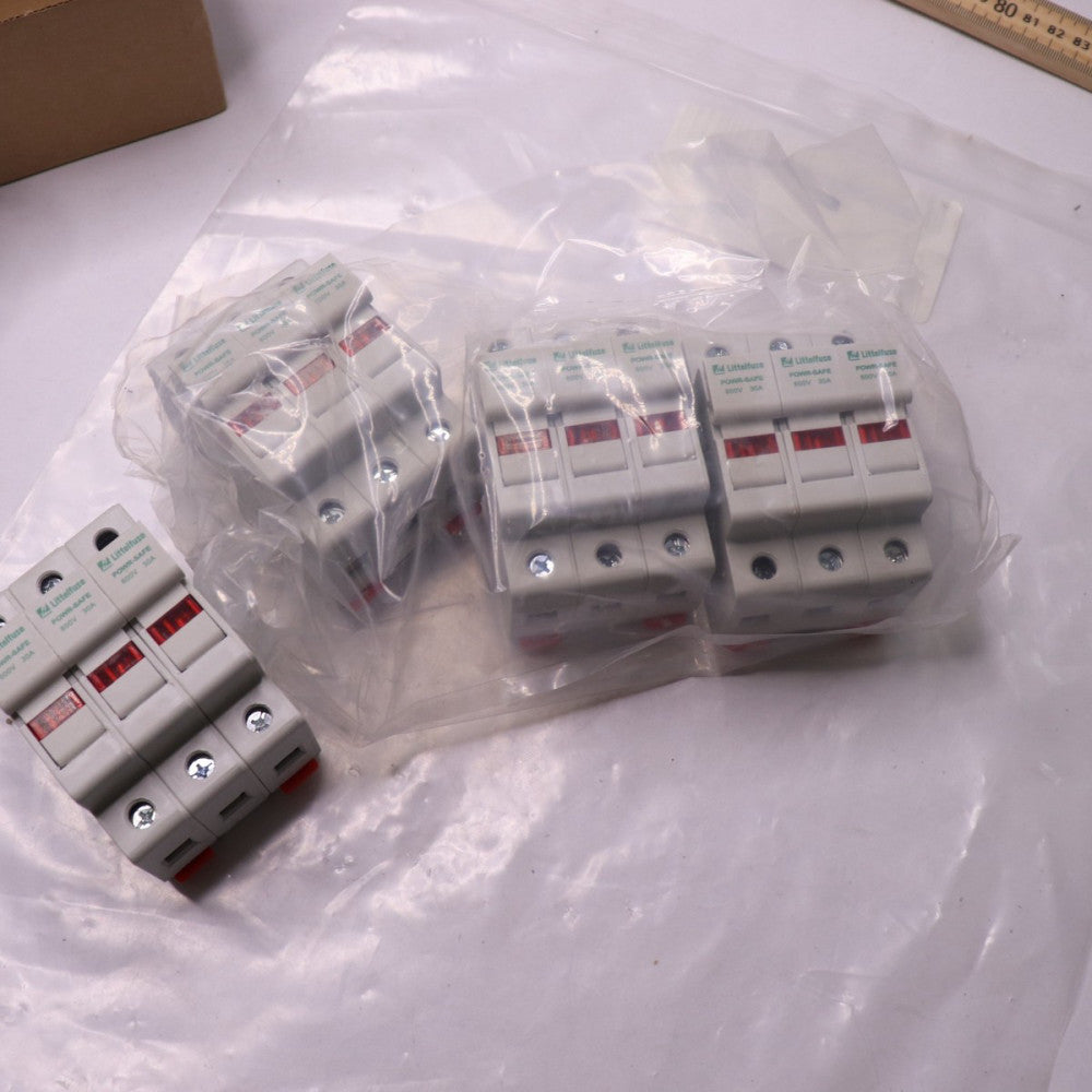 (4-Pk) Littelfuse Fuse Holder 600V 30A DIN Rail LPSC0003ZXID