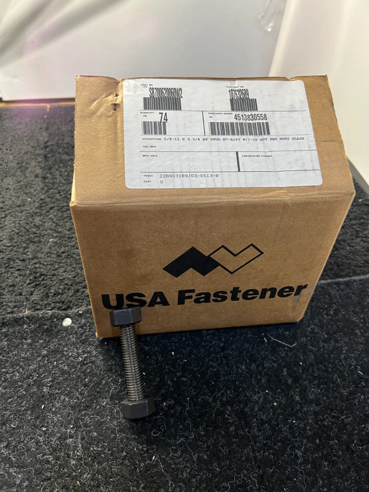 (QTY 74) USA Fastener SB700620060W2 5/8-11 x 3-3/4 AT STUD B7-A193 Fully Thread