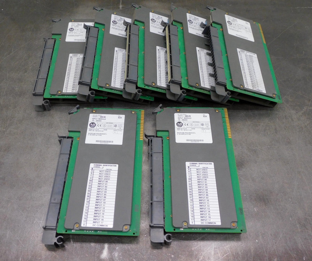 Allen-Bradley AB 1771-IBD 10-30 Volt Dc Input Module Lot of Seven (7)