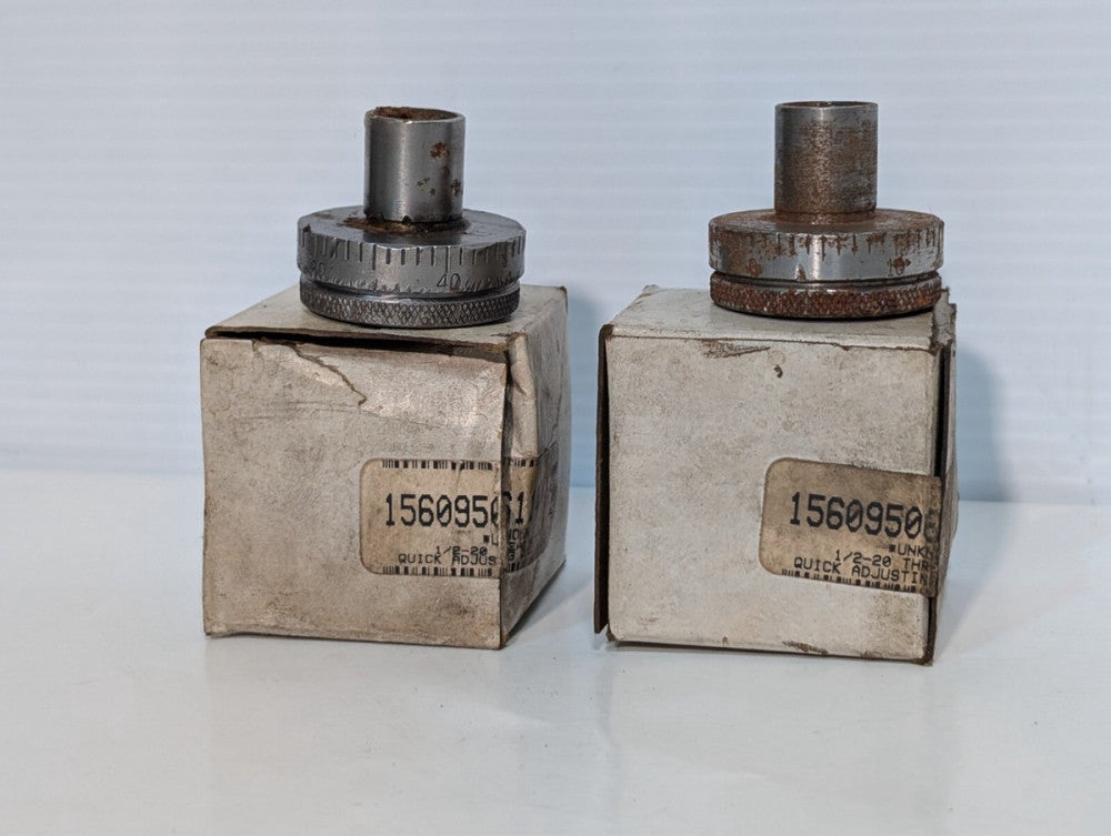 Lot of 2 Quill stops as pictured, rusty, 1/2-20, Bridgeport Milling Machine