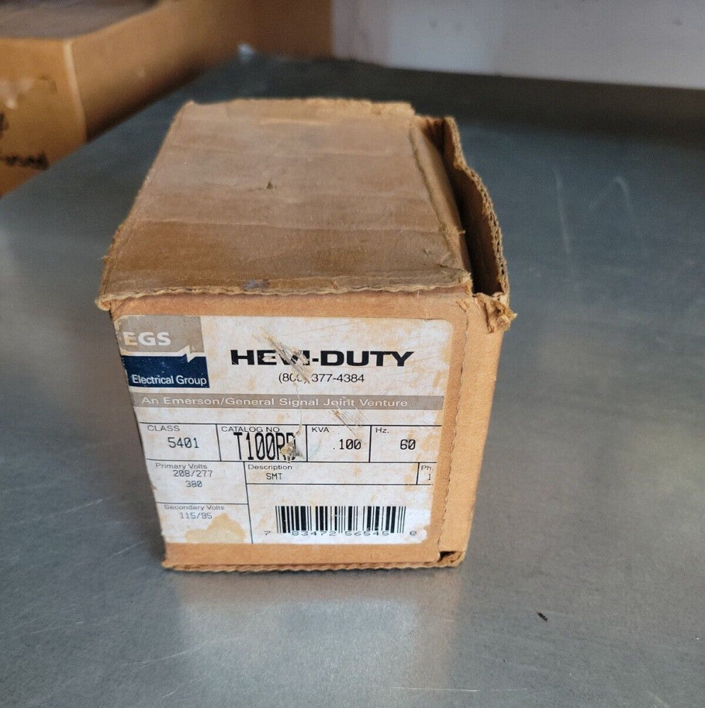 1- EGS HEVI-DUTY T100RD .100kva 240/480 V PRIMARY 120 V SECONDARY Type SMT~ NOS