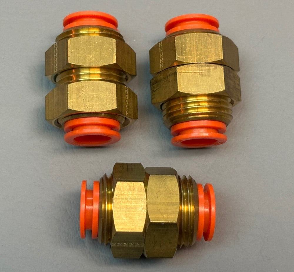 3- KQ2E13-00 SMC Bulkhead Connector One Touch Fitting 1/2"