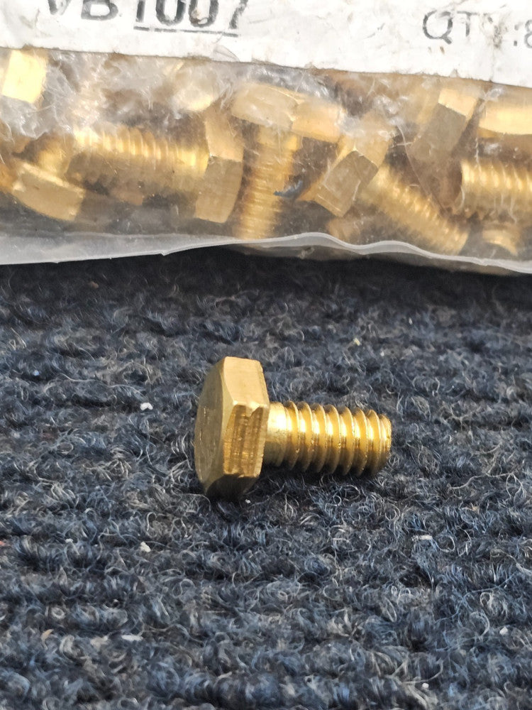 (80 PIECES) Brighton Best VB1007: 1/4-20 x 1/2 (FT) Brass Hex Head Tap Bolts
