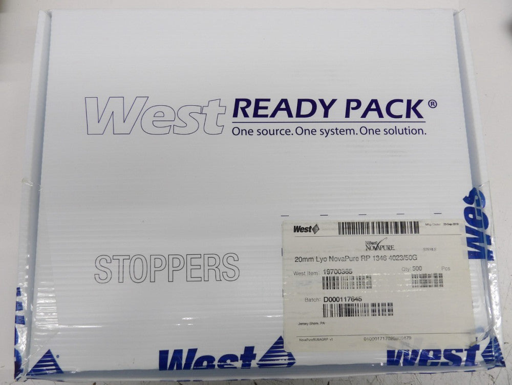 West 19700365 Stoppers 20mm Lyo NovaPure RP 1346 4023/50G Single Use 500 per box