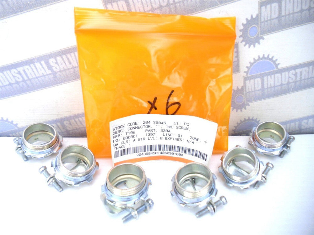 (6 Pcs.) Thomas & Betts T&B - 3304 - 1" NON-INSULATED CABLE FITTING (NEW in BOX)